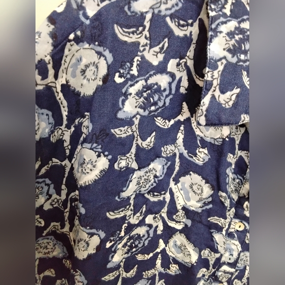 Natural Life Cotton Floral Blue Dress Medium - Picture 4 of 5